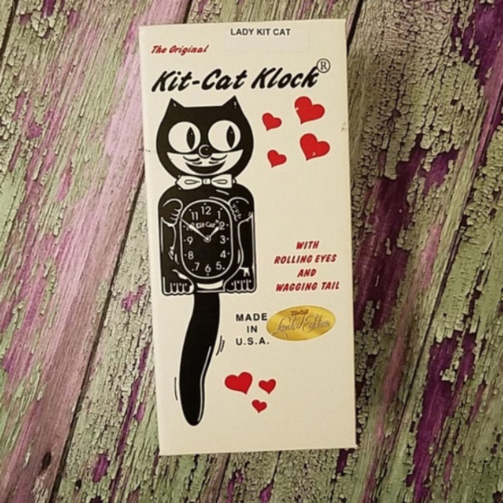 RETIRED LAST ONE! Space Cherry Red Lady Kit-Cat klock clock - Picture 5 of 6